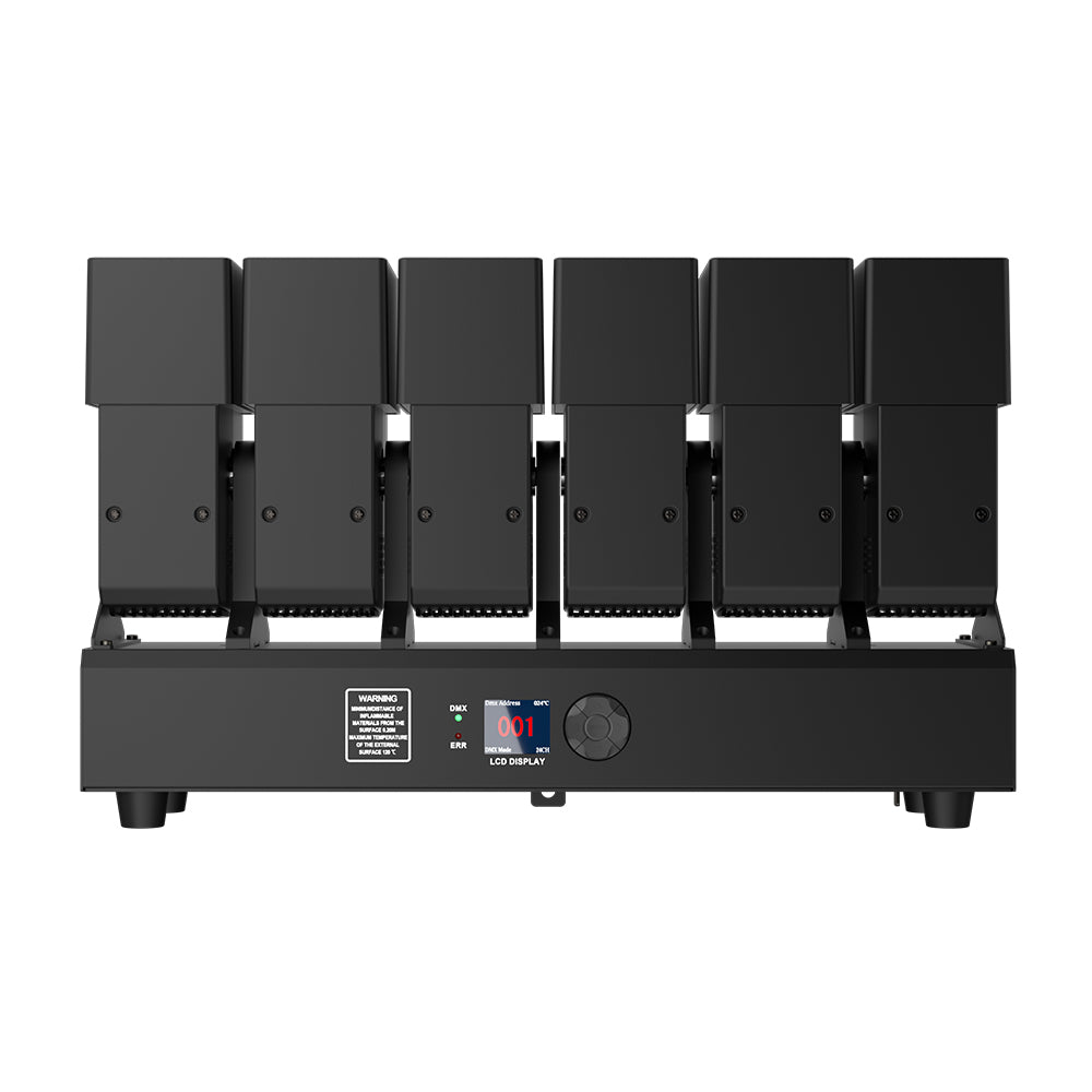 GalaxyJet LED 6x60W RGBW 6 Moving Head Light Bar Beam & Wash Stage Lighting For Wedding Bar