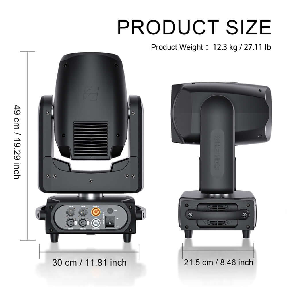 SHEHDS APP Control 230W 7R Beam & Spot Moving Head Light with Dual Prism