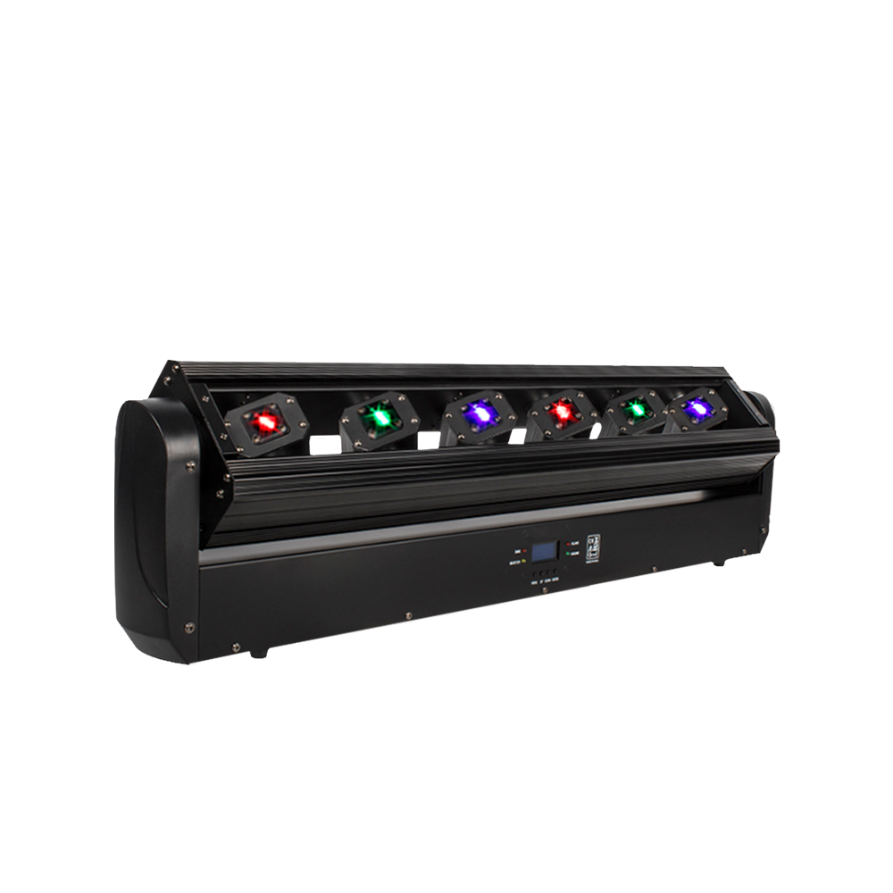 Barre mobile Laser 6x500mw, 6 yeux RGB, faisceau d'effet de scène, éclairage à tête mobile DJ fête Disco scène de mariage