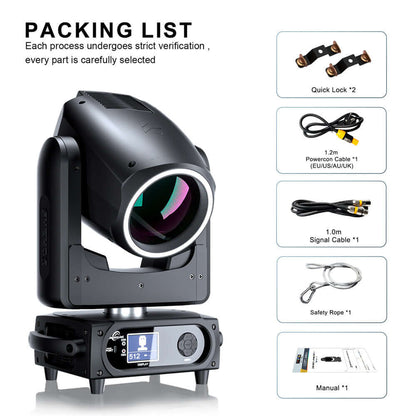 SHEHDS APP Control 230W 7R Beam & Spot Moving Head Light with Dual Prism