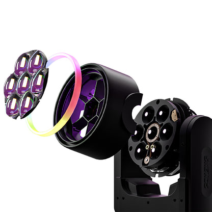 SHEHDS 7x40W Bee Eye Moving Head Light with Zoom & Wash RGBW/RGBL/RGBLAC Stage Lighting