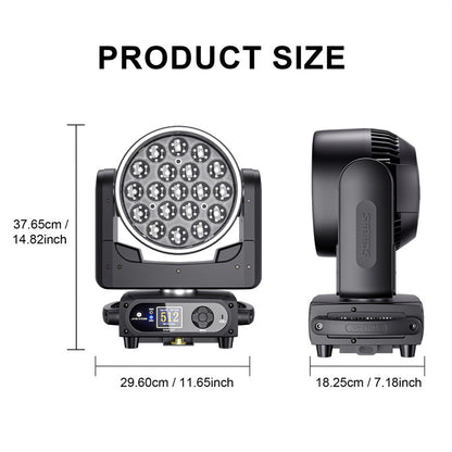 SHEHDS APP Control 19 x Series LED Pixel Zoom Wash Moving Head Light