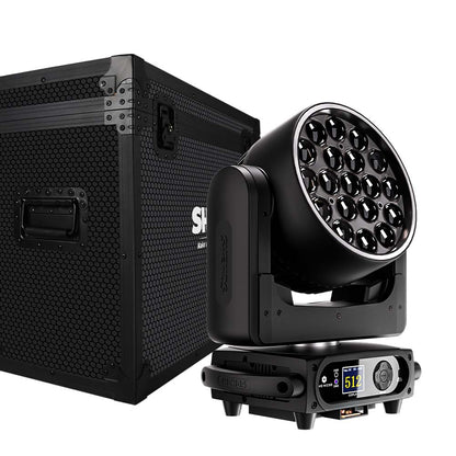Shehds Cabezal móvil LED de 19 x 15 W, 20 W y 25 W, haz de luz con zoom y lavado, iluminación de escenario