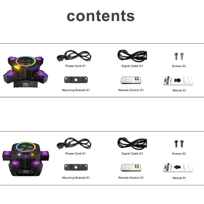 SHEHDS 2/3/4/6 Arms LED Beam Moving Head Lights 50W/80W/100W/120W RGBW Stage Lighting with Wireless Remote Control for Party Bar DJs