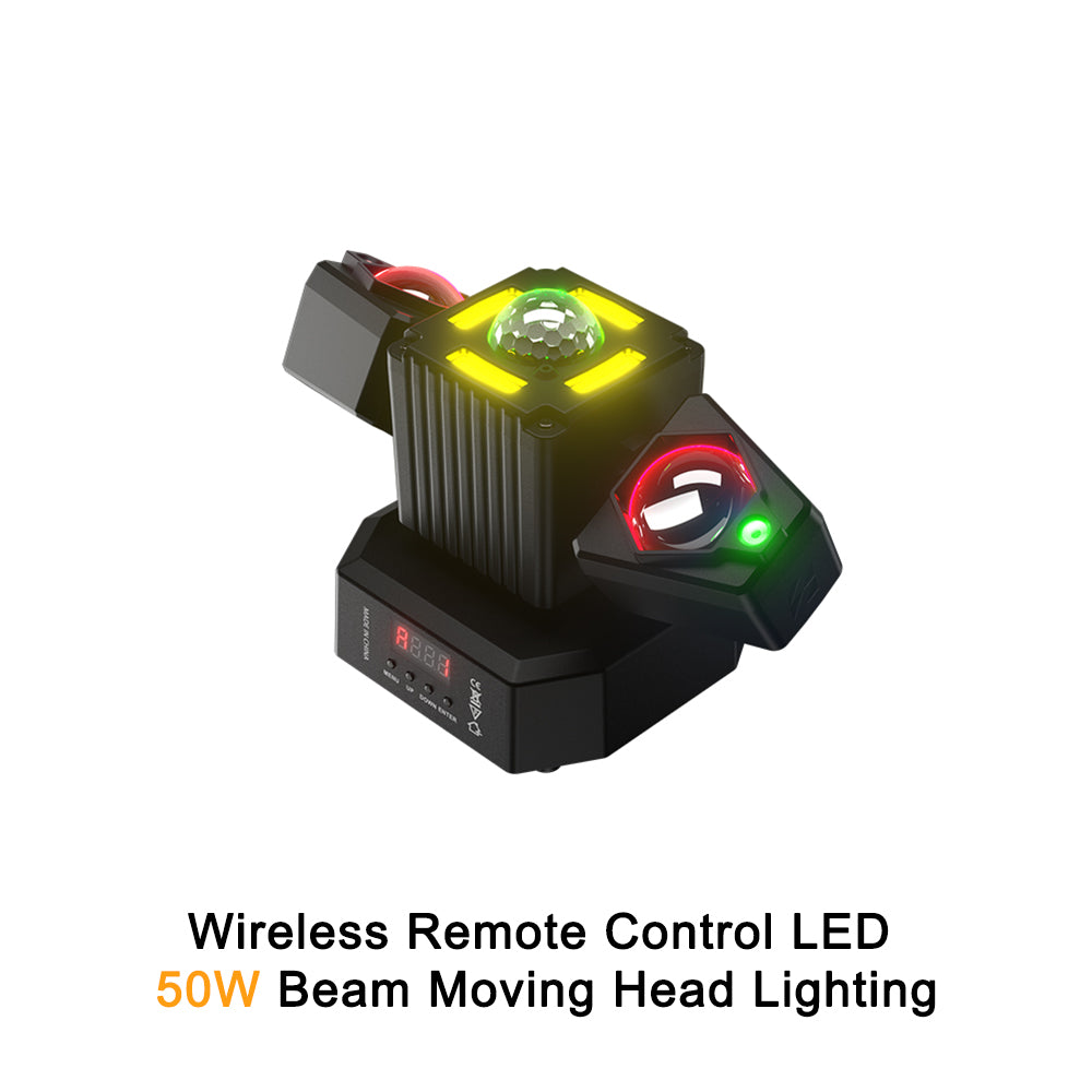 SHEHDS 2/3/4/6 Arms LED Beam Moving Head Lights 50W/80W/100W/120W RGBW Stage Lighting with Wireless Remote Control for Party Bar DJs