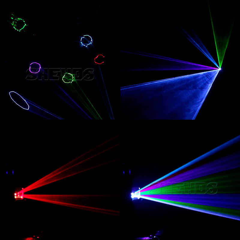 SHEHDS Full Color 3D Effect 3W RGB Laserscanner Lichten DJ Party Bar Projector Podiumverlichting