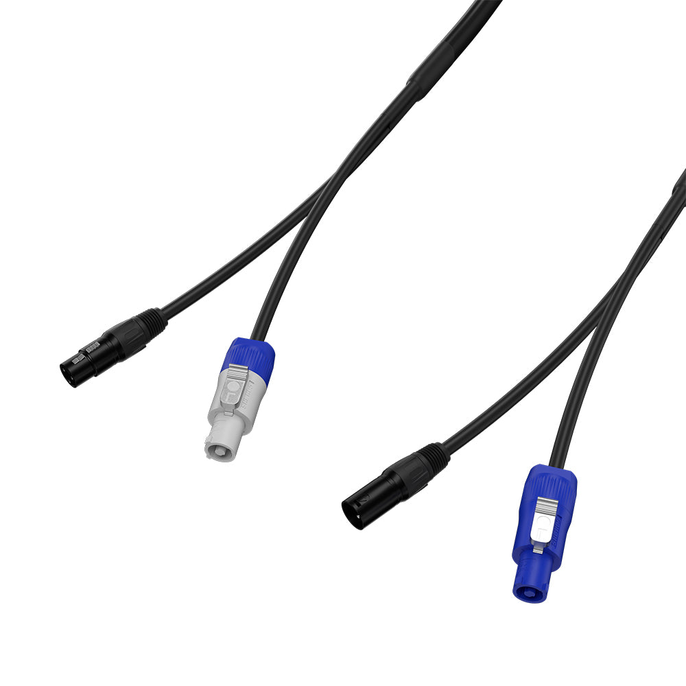 Hand in Hand Power Cables with Blue White Head and Rubber Signal Combo Cables