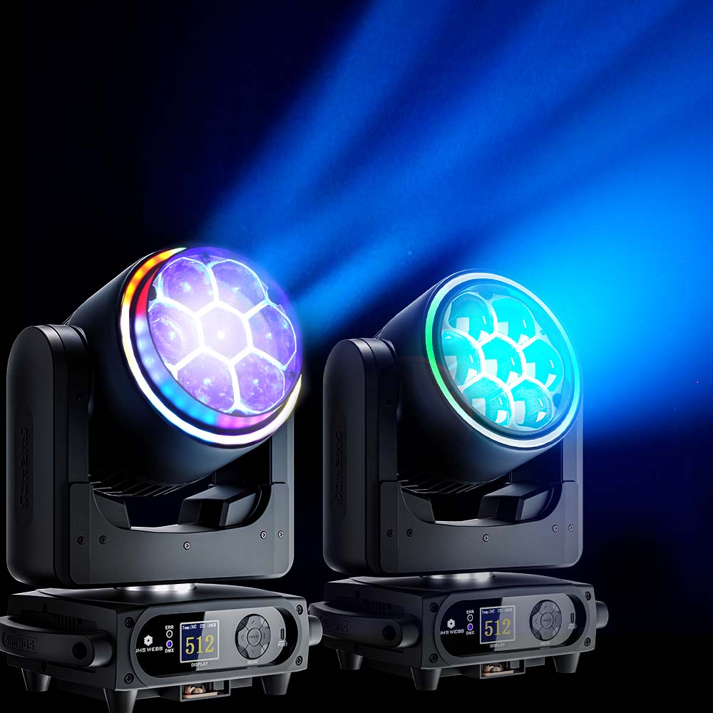 SHEHDS 7x40W Bee Eye Moving Head Light with Zoom & Wash RGBW/RGBL/RGBLAC Stage Lighting