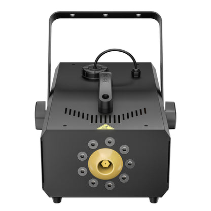 SHEHDS 1500W RGB LED Fog Machine with 9x3W Lights DMX & Remote Control Fog Effect Machine for Stage Shows Weddings