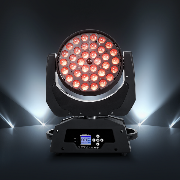 SHEHDS Zoom & Wash 36x18W Moving Head Light RGBWA+UV for DJ Nightclub Wedding