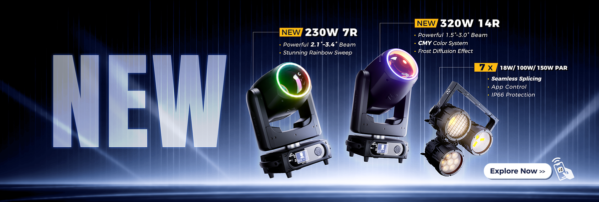 SHEHDS app-controlled 200W and 300W COB spot zoom stage lights