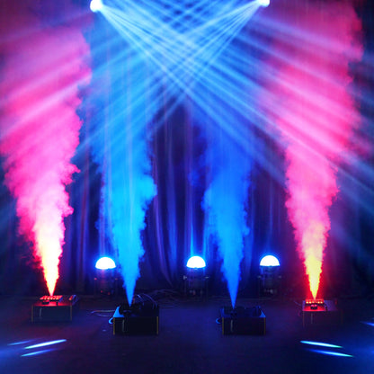 SHEHDS 1500W RGB LED Fog Machine with 24x3W Lights DMX & Remote Control Fog Effect – blue fog effect