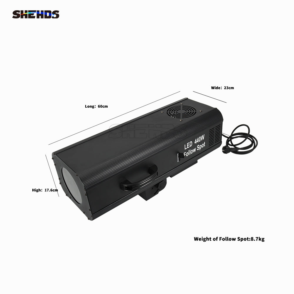 SHEHDS 440W LED Follow Spotlight Tracker Performance Focused/Zoom Light