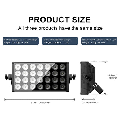 SHEHDS 350W RGBW Flood Wash Light / Strobe Light / Blinder Wash Light