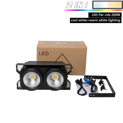 Combination 2Eyes 200W LED COB Blinder Cool White + Warm White Lighting for Church Wedding Concert Theater