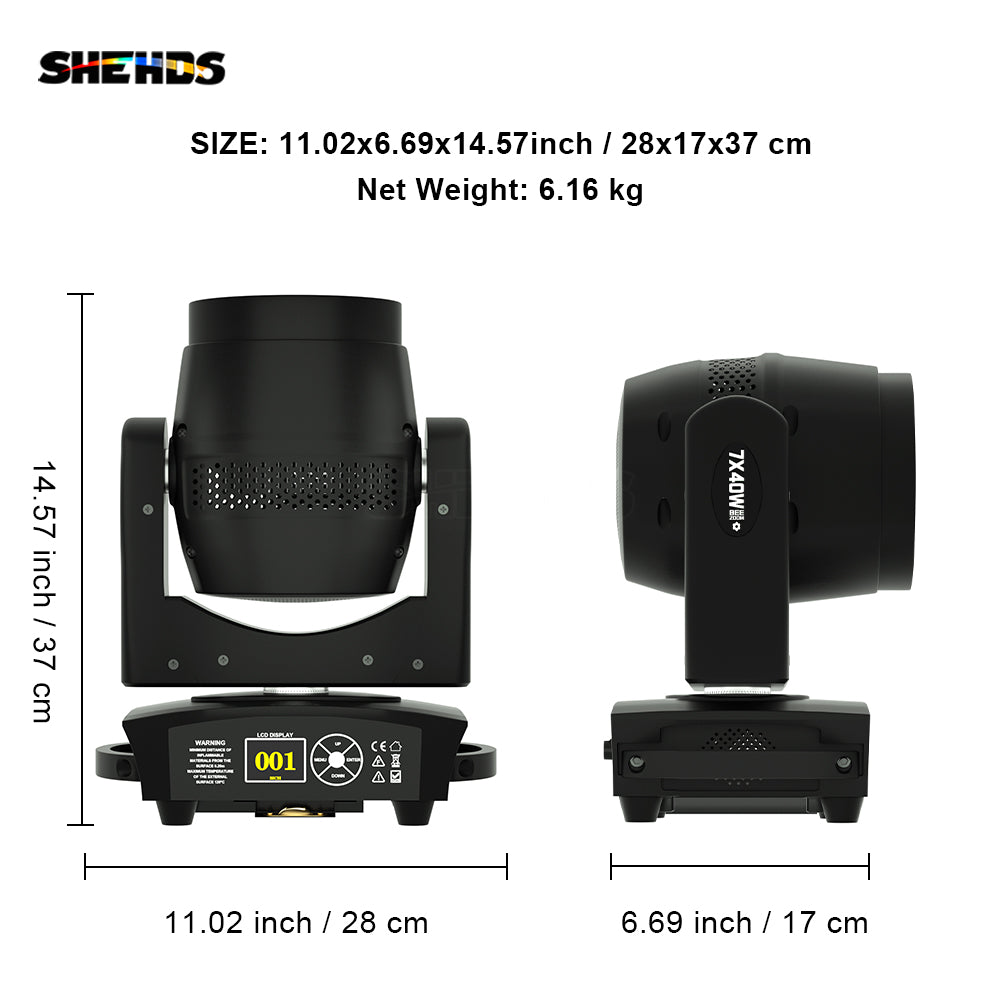 JMS WEBB (Mirror Rotation) LED ZOOM & BEAM & WASH Small Bee Eye 7X40W RGBW Light Point Control For Stage Performance Concert