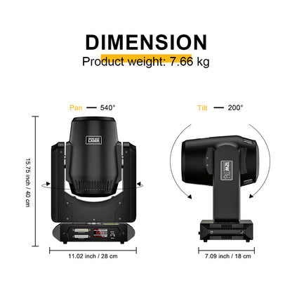 Luz láser con cabezal móvil Constellaser 12W con efecto de anillo para bares, conciertos, calles peatonales 