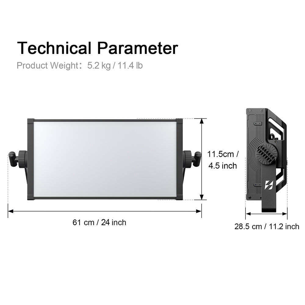 SHEHDS 200W RGBW+WW LED Softlight Panel with Barndoor