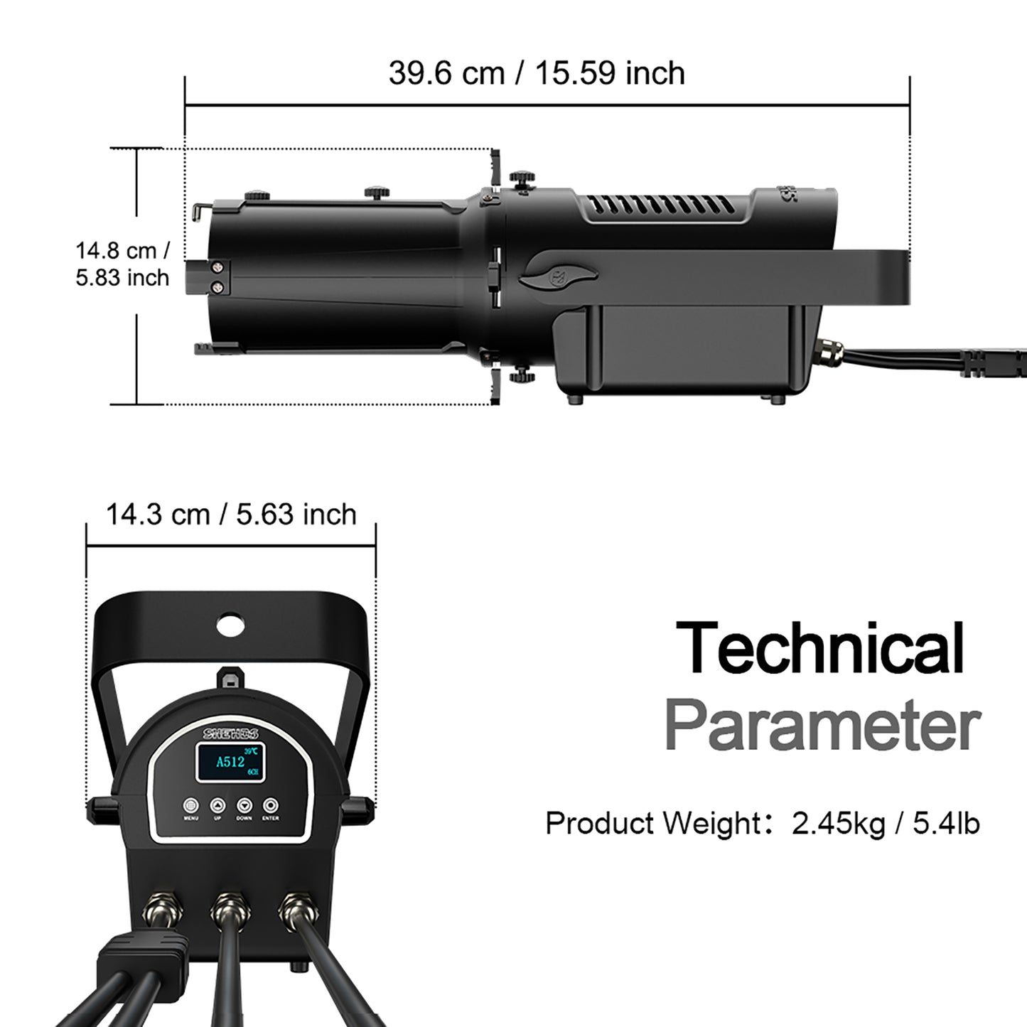 SHEHDS LEKO LED 100W Optical Zoom Warm & Cool White Profile Spotlight