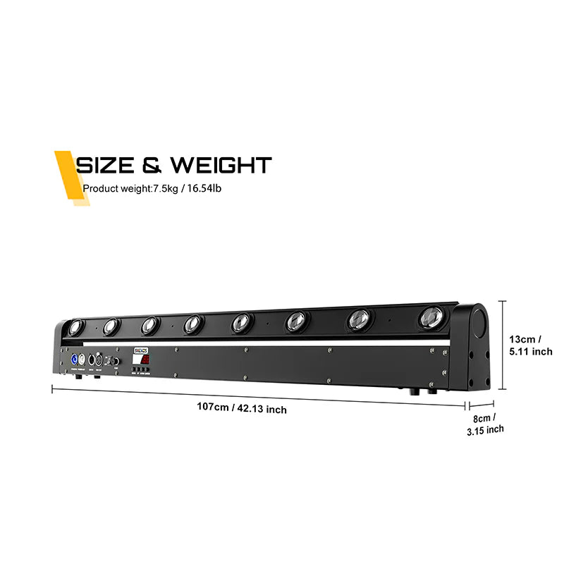 SHEHDS Stage Lighting Package – 200W RGB Strobe + 230W 7R Beam + 8x12W & 19x15W Moving Heads