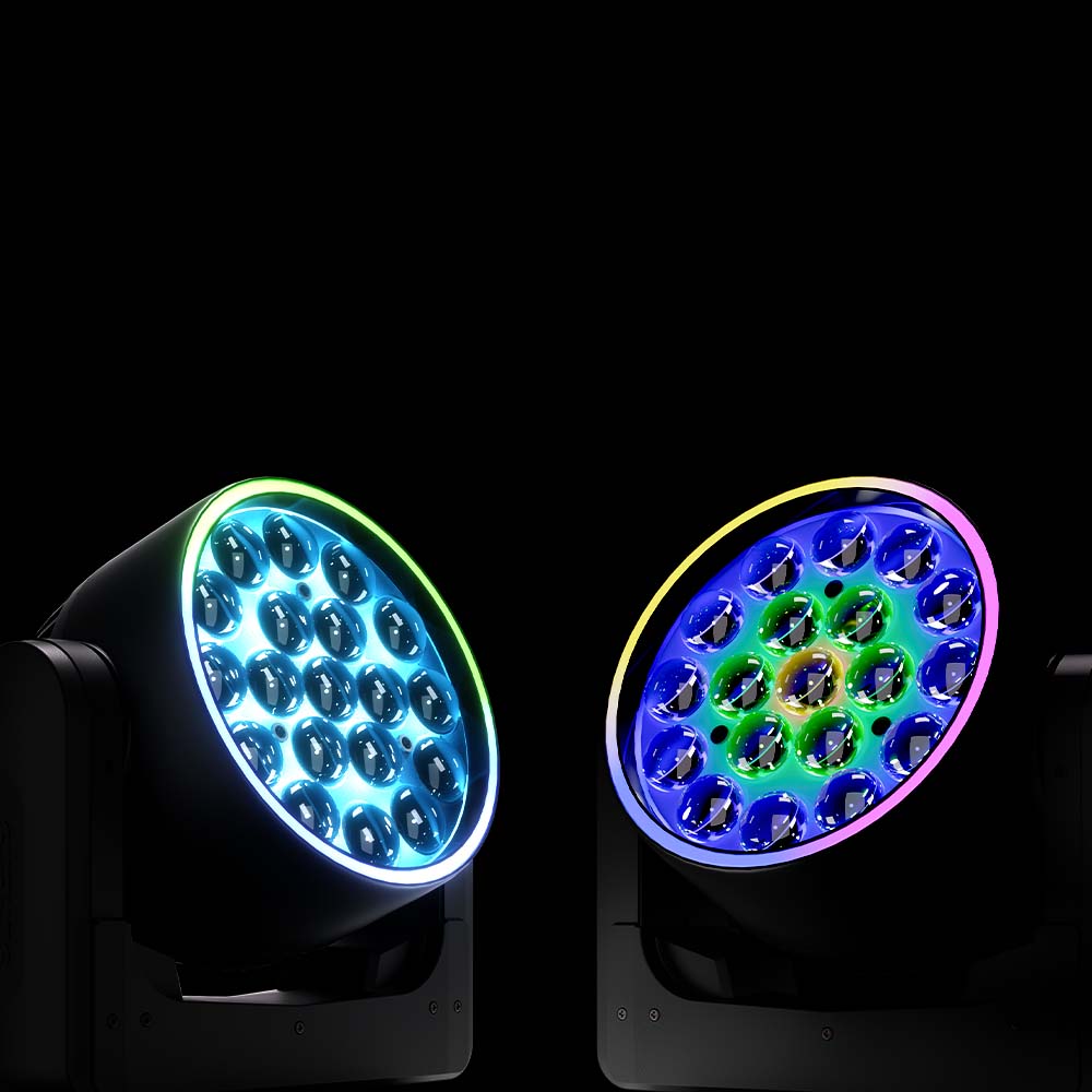 Shehds Cabezal móvil LED de 19 x 15 W, 20 W y 25 W, haz de luz con zoom y lavado, iluminación de escenario