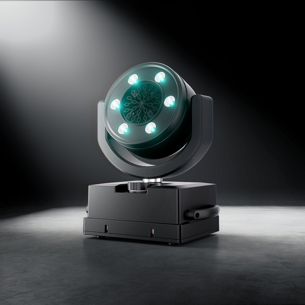SHEHDS 100W Rechargeable Wireless Battery LED Rotating Bubble Machine with Remote Control for Wedding Live Stage