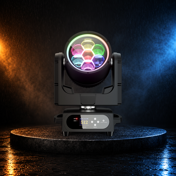 JMS WEBB Waterproof 7x40W Bee Eye Moving Head Light RGBW/RGBL/RGBLAC Zoom Wash Stage Lighting