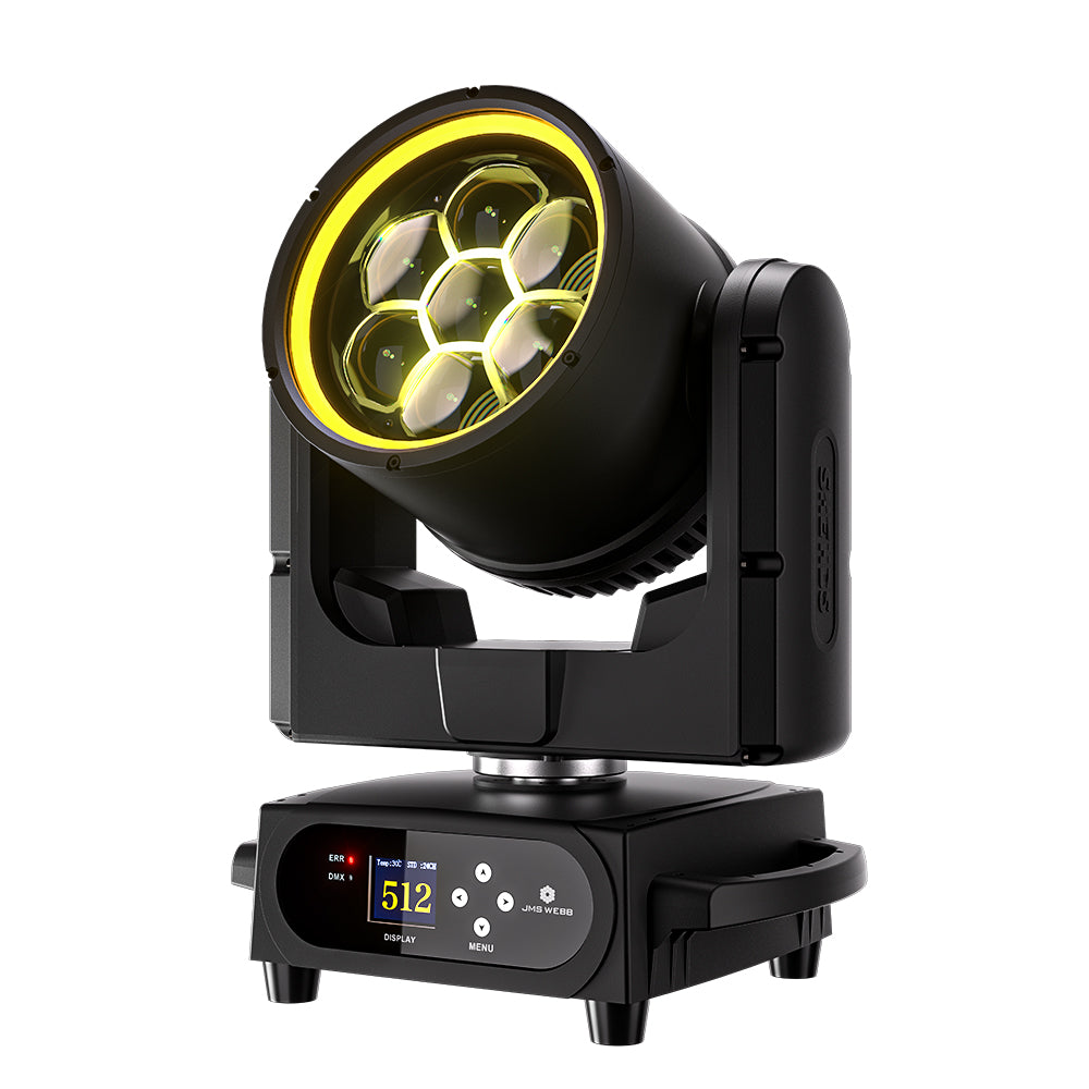 JMS WEBB Waterproof 7x40W Bee Eye Moving Head Light RGBW/RGBL/RGBLAC Zoom Wash Stage Lighting