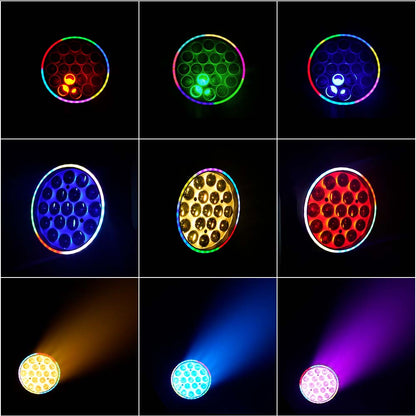 Shehds Cabezal móvil LED de 19 x 15 W, 20 W y 25 W, haz de luz con zoom y lavado, iluminación de escenario