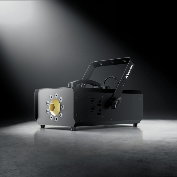 SHEHDS 1500W RGB LED Fog Machine with 9x3W Lights DMX & Remote Control Fog Effect Machine for Stage Shows Weddings