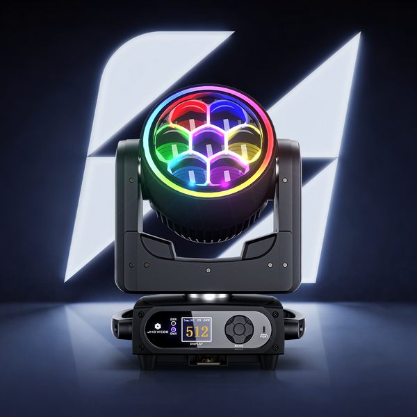 SHEHDS 7x40W Bee Eye Moving Head Light with Zoom & Wash RGBW/RGBL/RGBLAC Stage Lighting