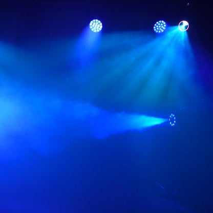 SHEHDS 1500W RGB LED Fog Machine with 9x3W Lights DMX & Remote Control Fog Effect – blue fog effect