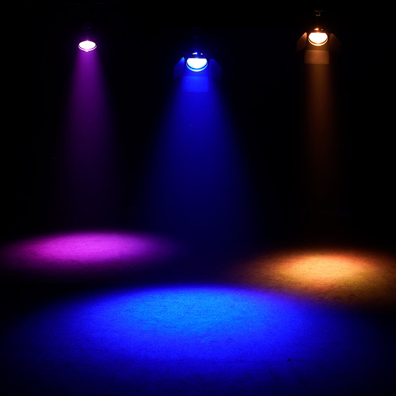 SHEHDS 250W/350W LED Spotlight RGBWAUV/RGBLAC/RGBW/RGBL/Warm+Cool White Stage Lighting with Barndoors & Pulse Strobe