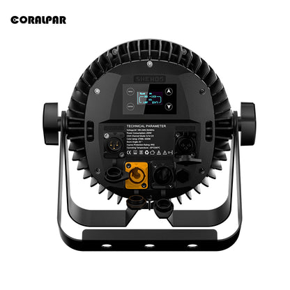 CoralPar New Waterproof Aluminum alloy LED Flat Par 18x12W RGBWA+UV Lighting Selected touchscreens with RDM function