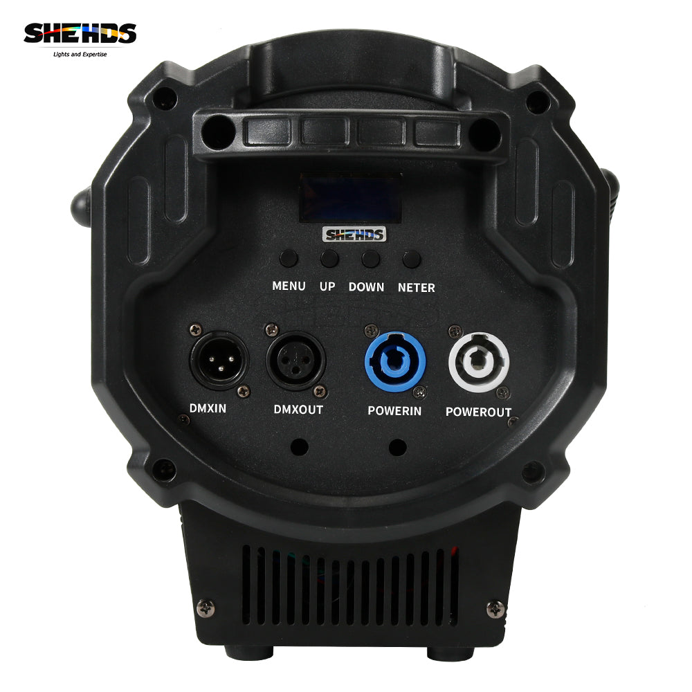 Shehds holofote 250w rgbw com estroboscópio de pulso barndoor para dj clube casamento ktv teatro performance palco