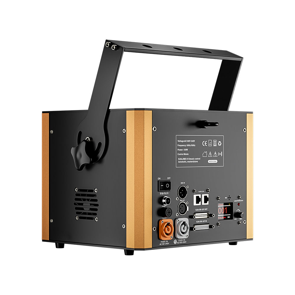 Constellaser Láser semiconductor de animación RGB de 6 W con conector Art Net DMX512, ILDA y RJ45 