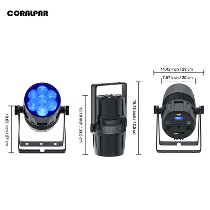 Водонепроницаемый светодиодный светильник Zoom&Wash Bee Eye Par 7x40W RGBW 4in1 (IP65) для свадьбы на открытом воздухе CORALPAR