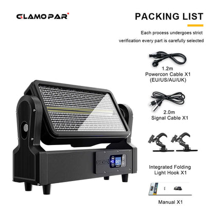 GLAMOPAR Waterproof LED 1000W RGB Strobe Moving  Head Lighting