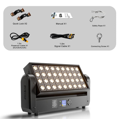 SHEHDS 200W 36 LED Strobe Beam Light 5050RGB 0.3W Wash Moving Head Stage Lighting For DJs