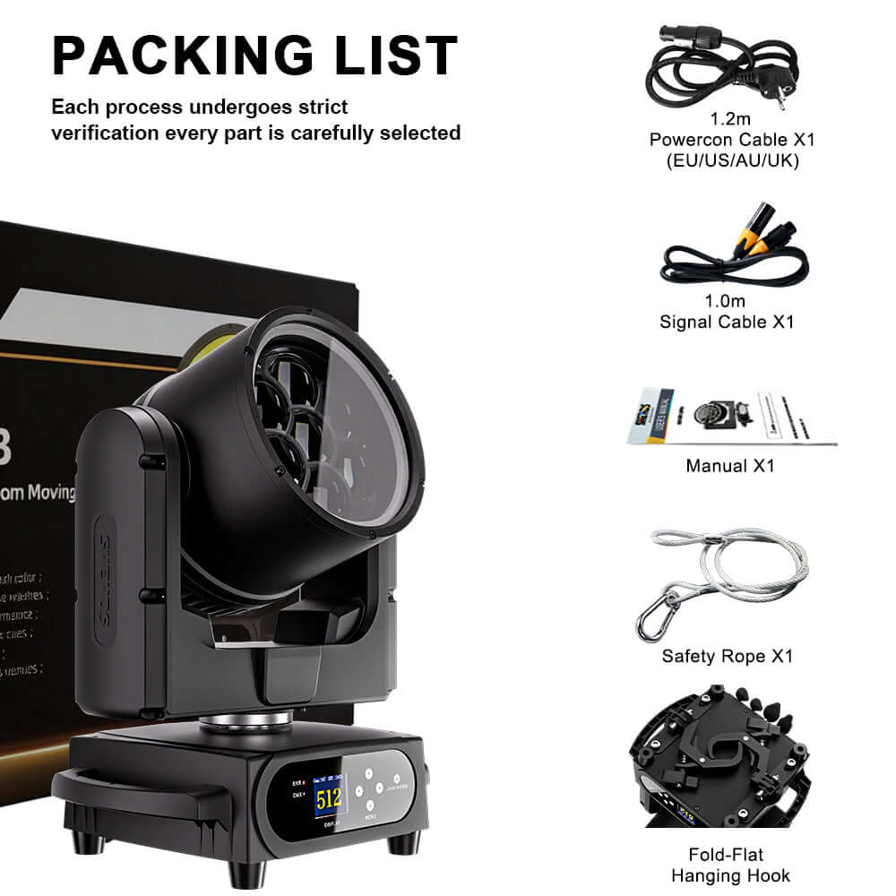 JMS WEBB Waterproof 7x40W Bee Eye Moving Head Light RGBW/RGBL
