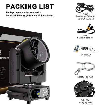 JMS WEBB Waterproof 7x40W Bee Eye Moving Head Light RGBW/RGBL/RGBLAC Zoom Wash Stage Lighting