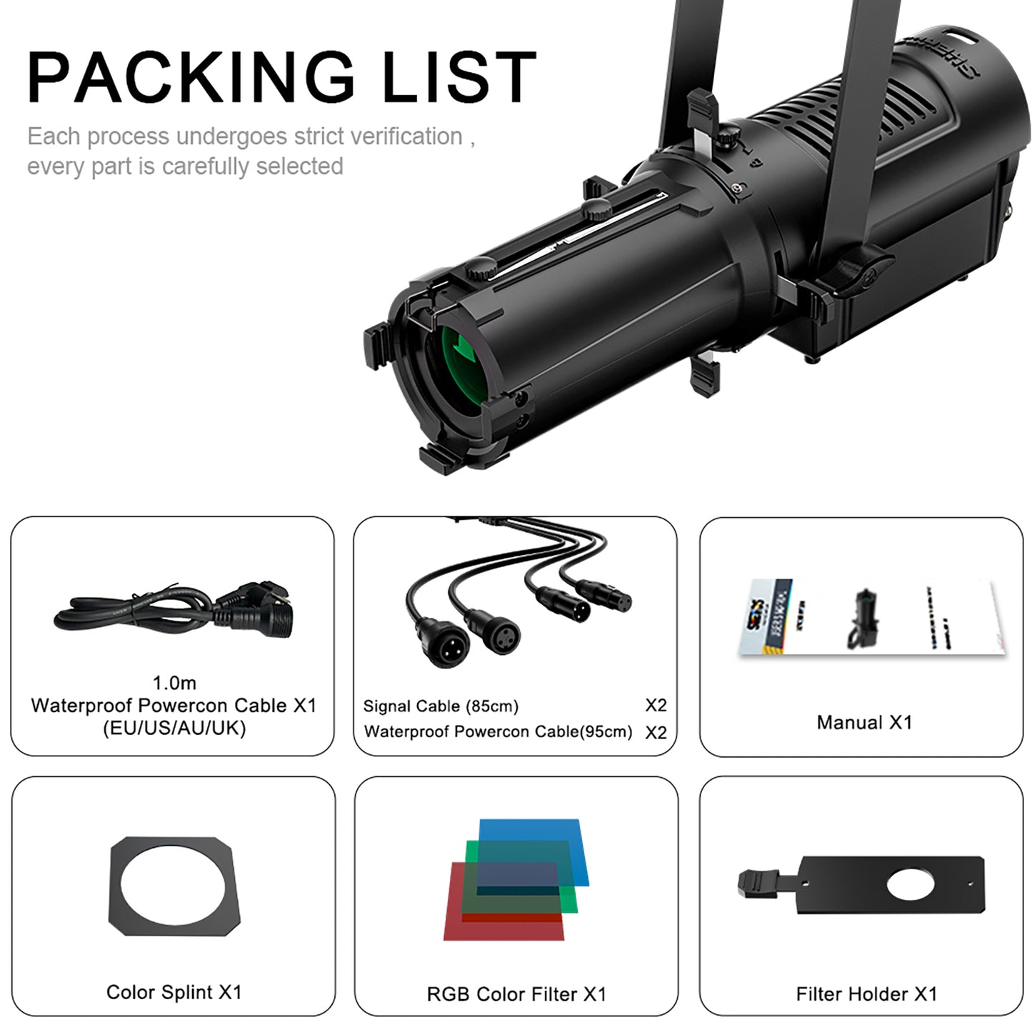 SHEHDS LEKO LED 100W Optical Zoom Warm & Cool White Profile Spotlight