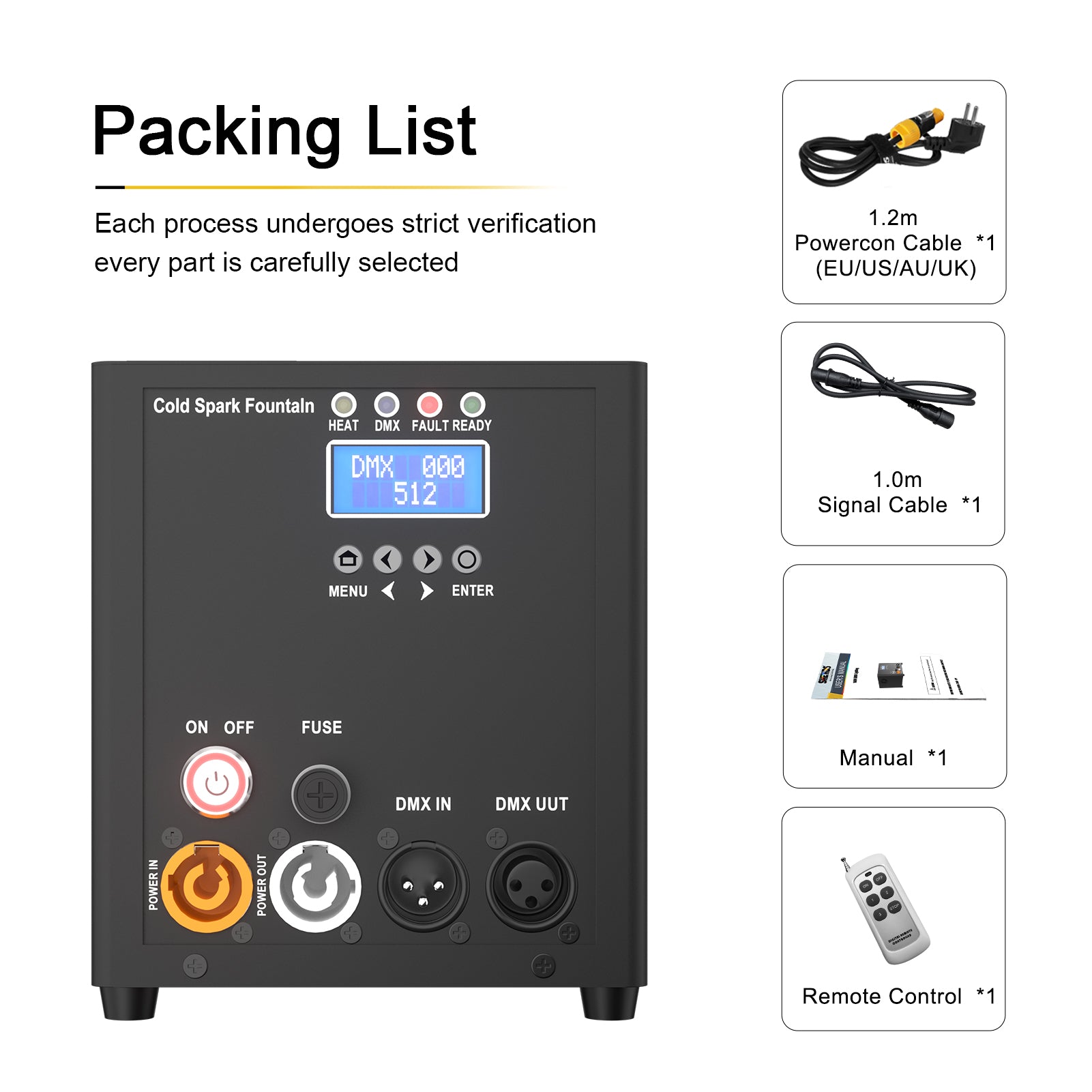 SHEHDS Mini 450W Spark Machine – package contents