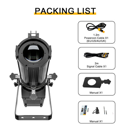 LED Optical Zoom LEKO 250W/350W LED  RGBWAUV/RGBLAC/RGBW/RGBL/Warm+Cool White Profile Spotlight Four-leaf Manual Shutters Barrier Light