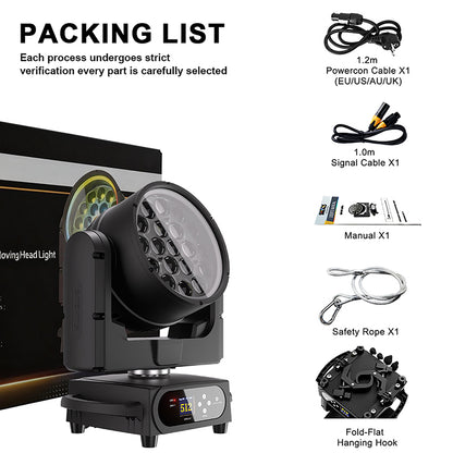 Upgrade SHEHDS Waterproof LED Moving Head Light 19x15W / 20W / 25W Beam Wash Zoom IP65 Stage Lighting