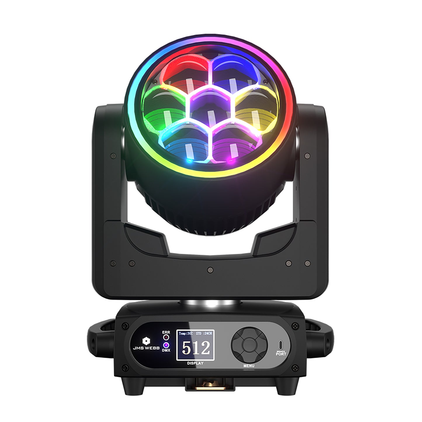 SHEHDS 7x40W Bee Eye Moving Head Light with Zoom & Wash RGBW/RGBL/RGBLAC Stage Lighting
