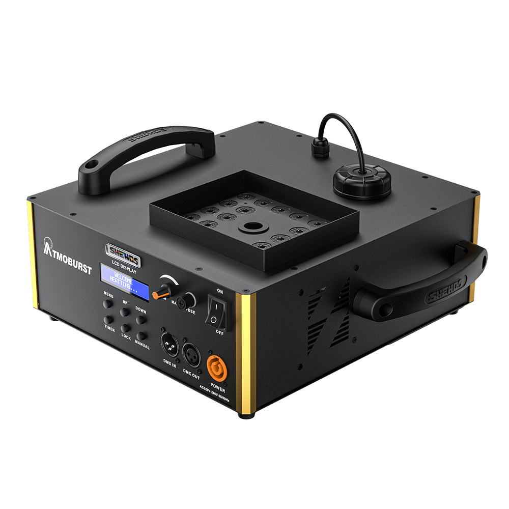SHEHDS 1500W RGB LED Fog Machine with 24x3W Lights DMX & Remote Control Fog Effect Machine for Party