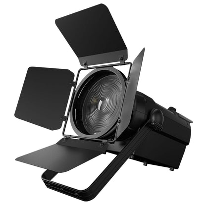SHEHDS 250W/350W LED Spotlight RGBWAUV/RGBLAC/RGBW/RGBL/Warm+Cool White Stage Lighting with Barndoors & Pulse Strobe