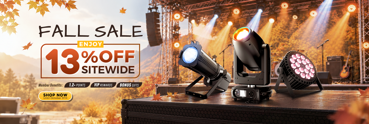 SHEHDS anniversary sale on moving head and LED stage lights