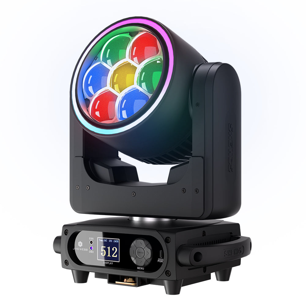 SHEHDS Lyre 7x40W Bee Eye avec zoom et fonction wash RGBW/RGBL/RGBLAC pour éclairage de scène